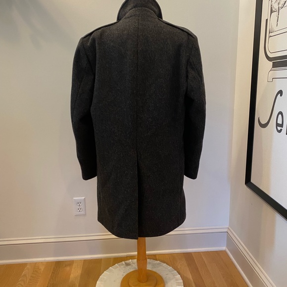 John Christian Collection International Mens Charcoal Gray Wool Coat / Size L - Picture 9 of 16